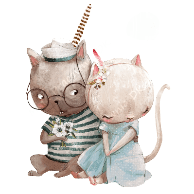 Wandsticker Cats in love – Bild 2