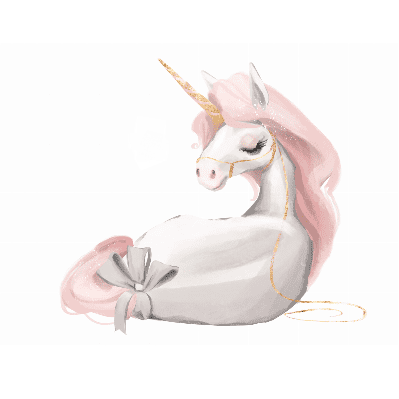 Wandsticker Unicorn Gold