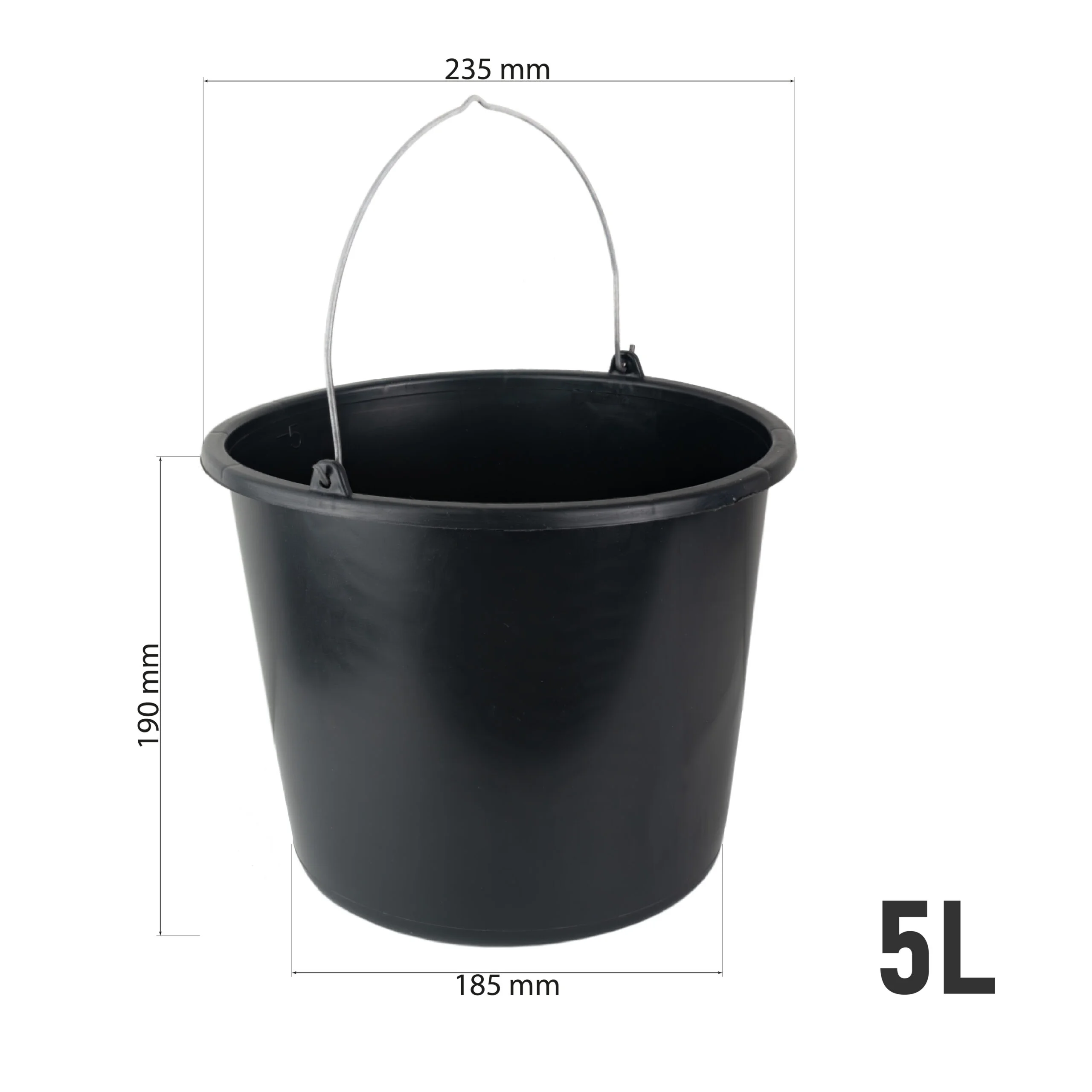 Baueimer 5 Liter mit Skala Wassereimer Mörteleimer Kübel für Haushalt, Garten & Baustelle – Bild 3