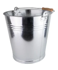 Zinkeimer 12 L – robuster Metalleimer aus verzinktem Stahl mit Holzgriff, ideal für Haushalt & Garten