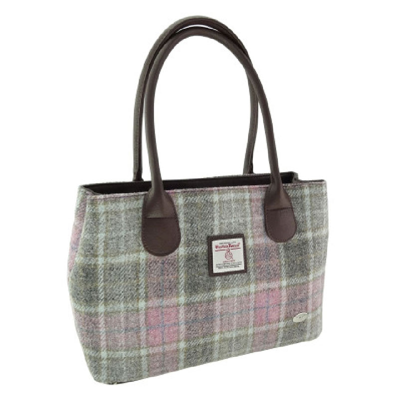Harris Tweed ‚Cassley‘ Classic Handbag in Soft Pink Buchanan