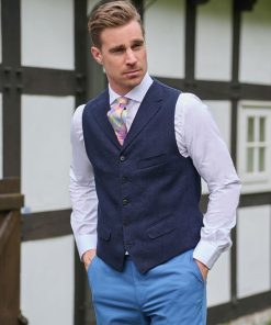 Herren Leinenweste “Wales“ In Navy