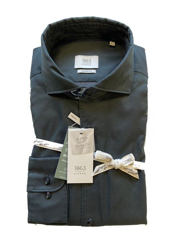 Soft Cotton Shirt, Dark Green – Bild 2