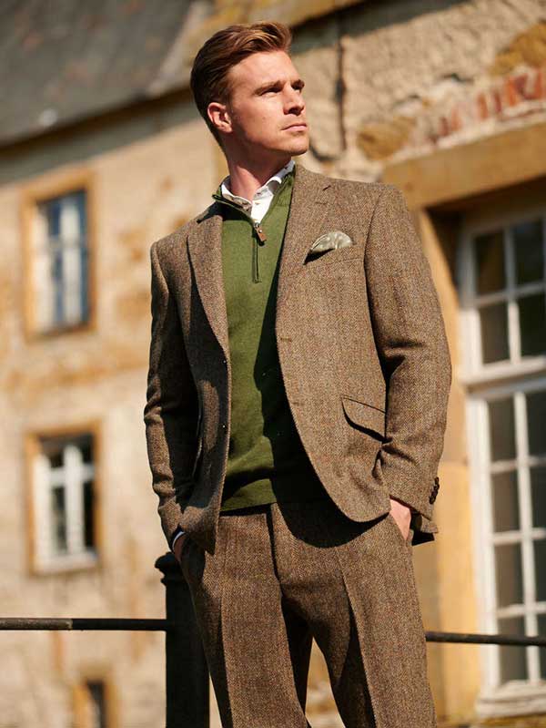 Harris Tweed Sakko “London“ In Evergreen