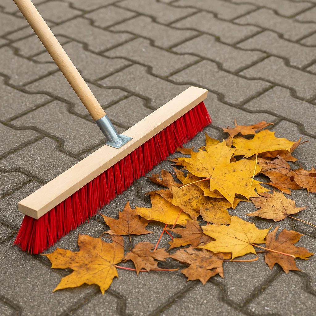 Straßenbesen 80 cm – Holzstiel 150 cm – Harte PET-Borsten – Bild 5