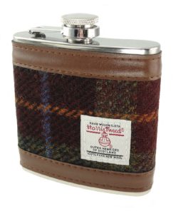 Harris Tweed Flachmann, 170 ml, Rostkariert