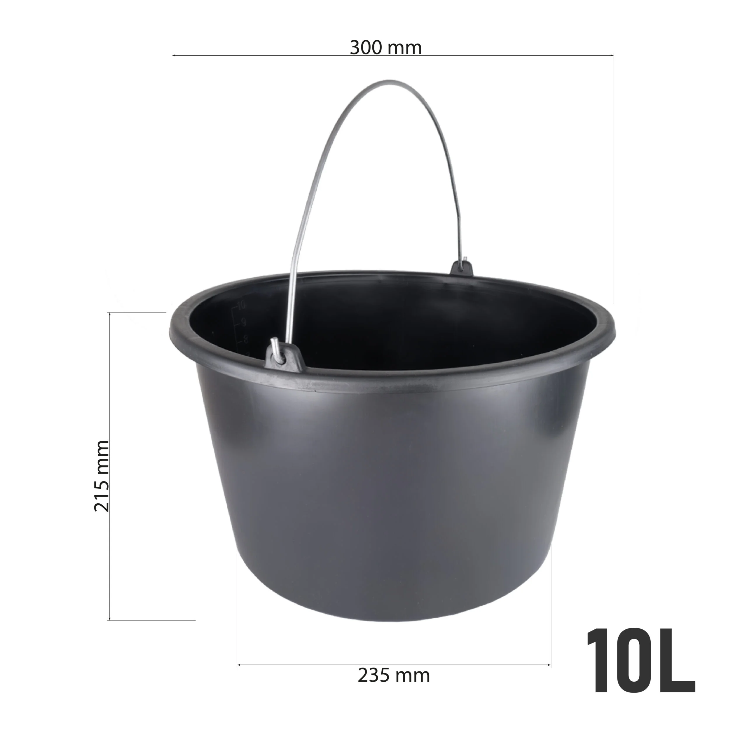 Baueimer 10 Liter mit Skala Wassereimer Mörteleimer Kübel für Haushalt, Garten & Baustelle – Bild 7