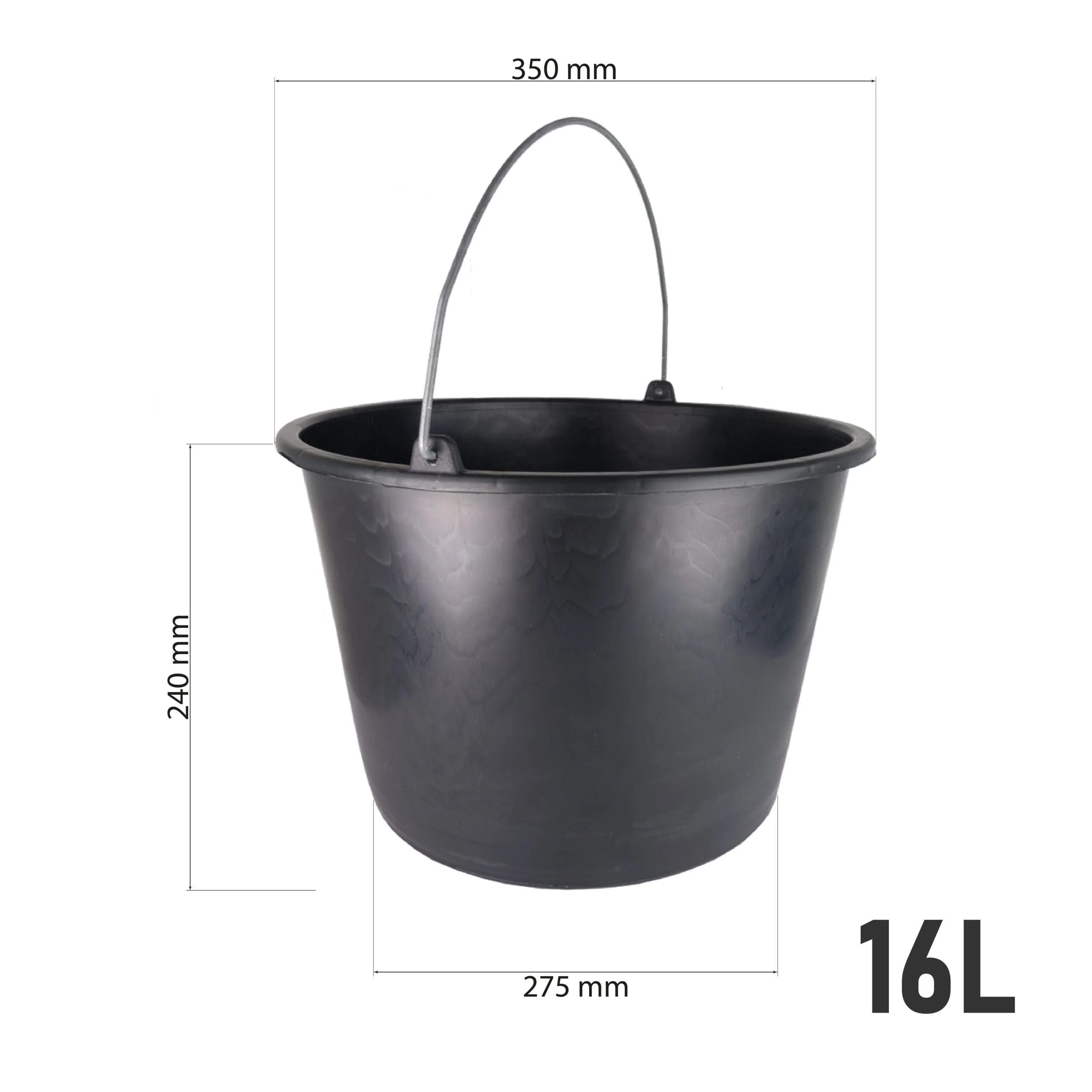 Baueimer 16 Liter mit Skala Wassereimer Mörteleimer Kübel für Haushalt, Garten & Baustelle – Bild 6