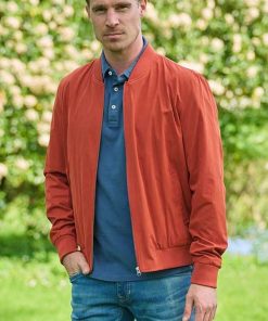 Herren Blouson ”English Lumber” mit samtigem Griff in burnt orange