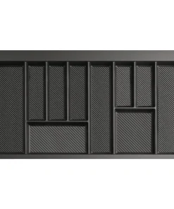 Besteckkasten für Schubladen 90 cm graphit matt 85x79cm – zuschneidbarer (B: 85-79cm )  (T: 49-42cm)