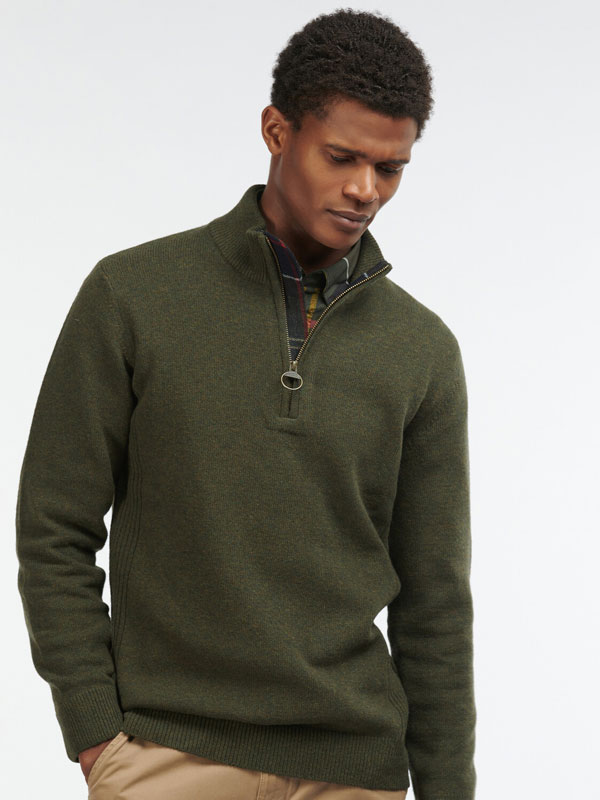 Barbour Pullover Holden Half Zip Olive – Bild 2