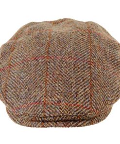 Harris tweed Flat cap Olive Gold
