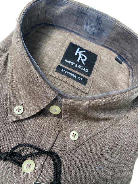 Shirt King’s Road, Bruin Linnen – Bild 3