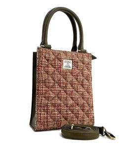 Harris Tweed Quilt Mini Tote Bag in Maple