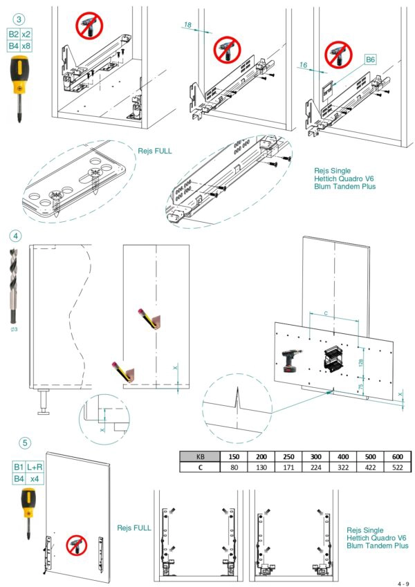 Unterschrankauszug Bodenmontage 1 Etage – 300/400/500/600 mm – Soft-Close Anthrazit – Bild 7