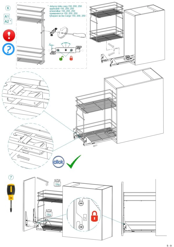 Unterschrankauszug Bodenmontage 1 Etage – 300/400/500/600 mm – Soft-Close Anthrazit – Bild 8