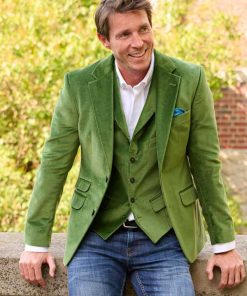 Wellington Herren Samt Sakko “London“ In Oliv