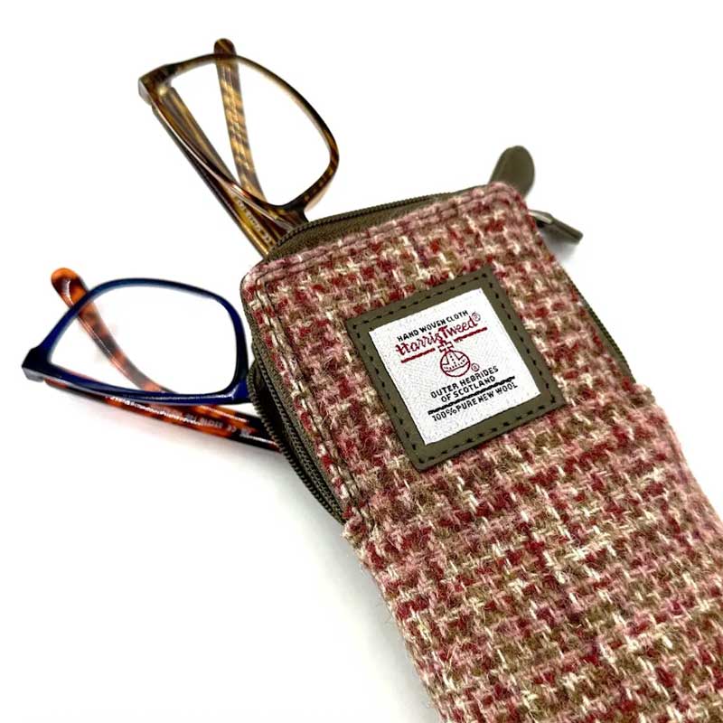 Doppelbrillenhülle aus Harris Tweed in Ahorn – Bild 2