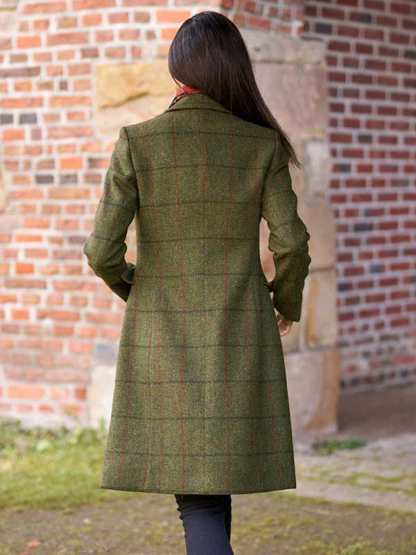 Harris Tweed Damenmantel “Emilia“ In Green Overcheck – Bild 3