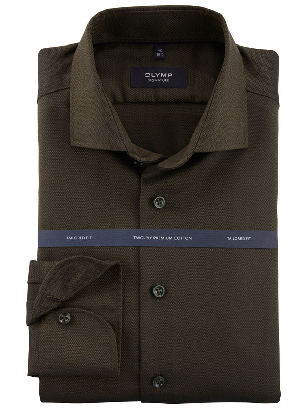 Signature Businesshemd, Tailored Fit, Signature Kent, Oliv Artikelnummer – Bild 2