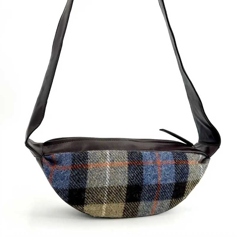 Harris Tweed Umhängetasche in Blau/Braun kariert – Bild 6