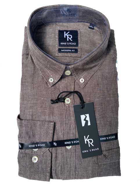 Shirt King’s Road, Bruin Linnen – Bild 2