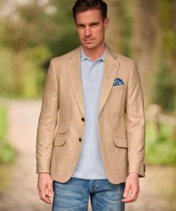 Wellington Seiden Sommer Sakko Beige Check