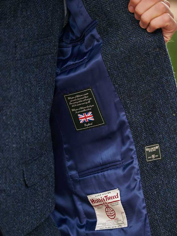 A Harris Tweed Sakko “London“ In Blue Herringbone – Bild 4