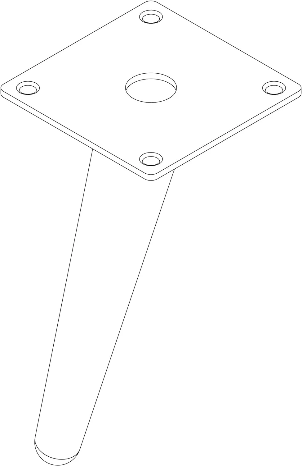 Möbelfuß Metall 10 cm Chrome | Schräg Konisch | 4er Set – Bild 5
