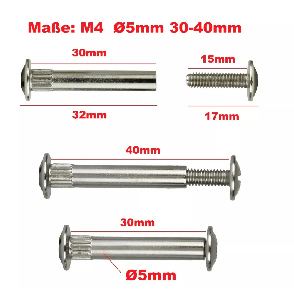 Verbindungsschraube & Schrankverbinder mit Hülse – Set M4/M6 (30–40 mm) – Bild 4