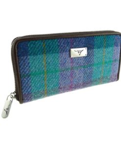 Harris Tweed ‚Staffa‘ Handtasche Grün-Lila Tartan