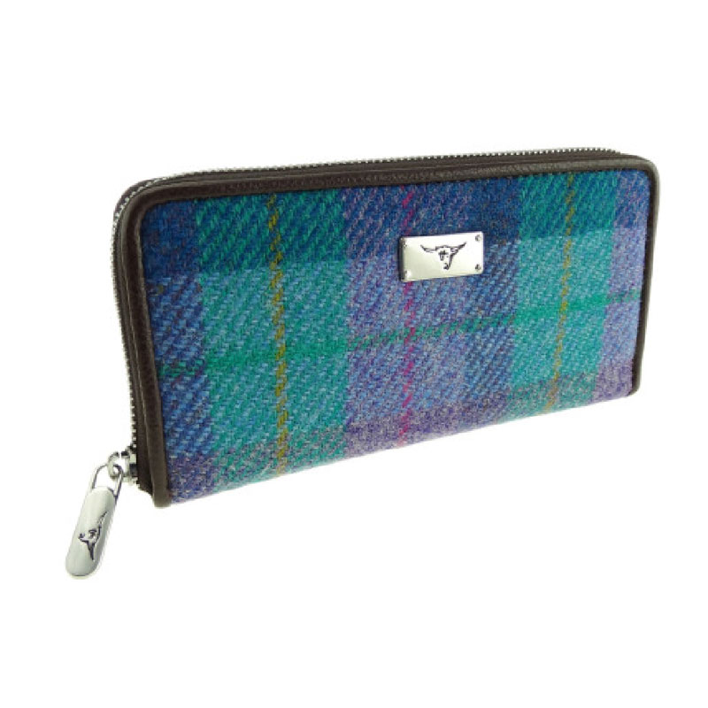Harris Tweed ‚Staffa‘ Handtasche Grün-Lila Tartan – Bild 2