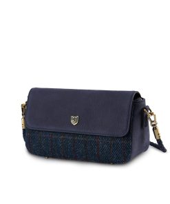Harris Tweed Clutch, The Caithness, Islander, Navy Over-Check