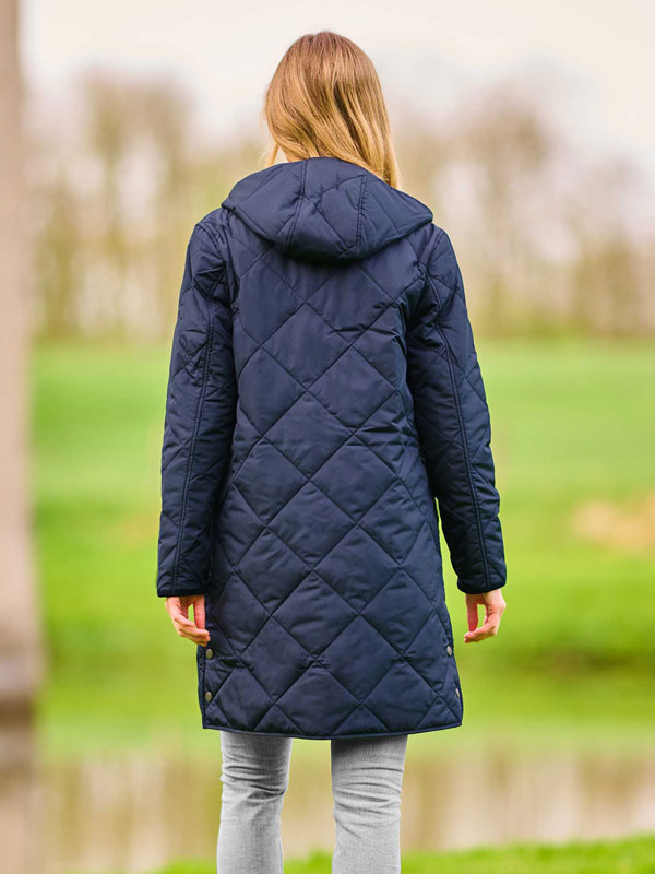 Leichter Steppmantel ”Perth” mit Kapuze in navy – Bild 3