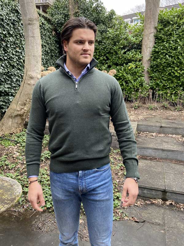 Pullover, zip neck Green – Bild 3