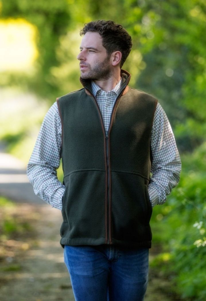 Fleece Waistcoat In Green – Classic Fit – Bild 4