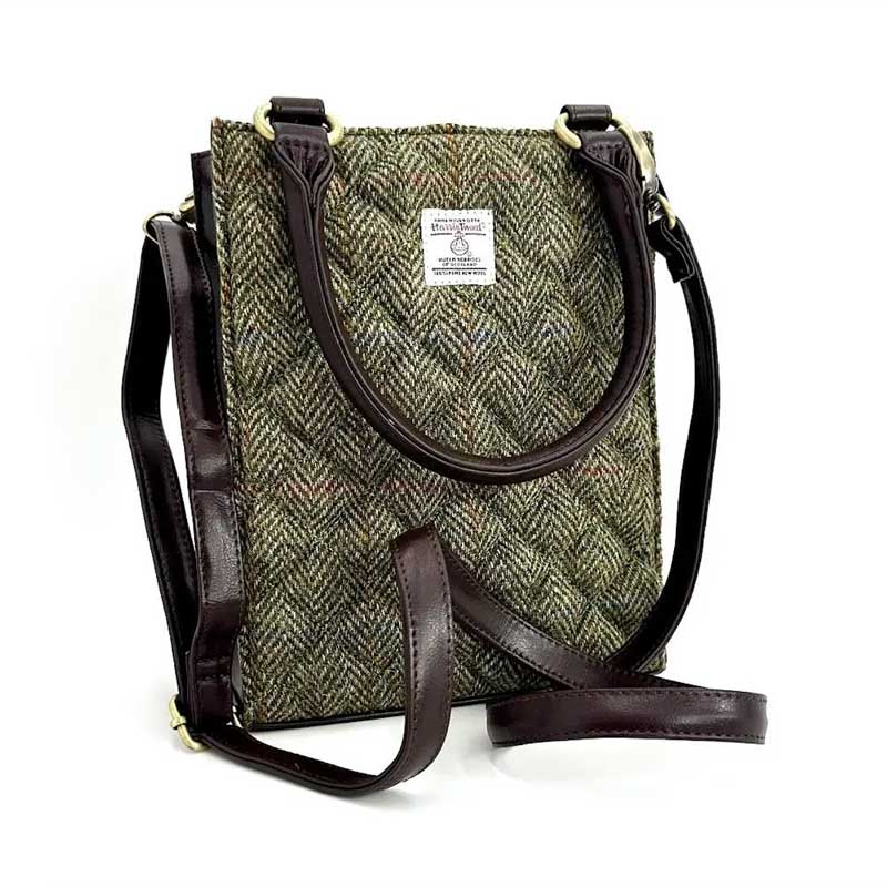 Harris Tweed Quilt Mini Tote Bag in Country Green – Bild 7
