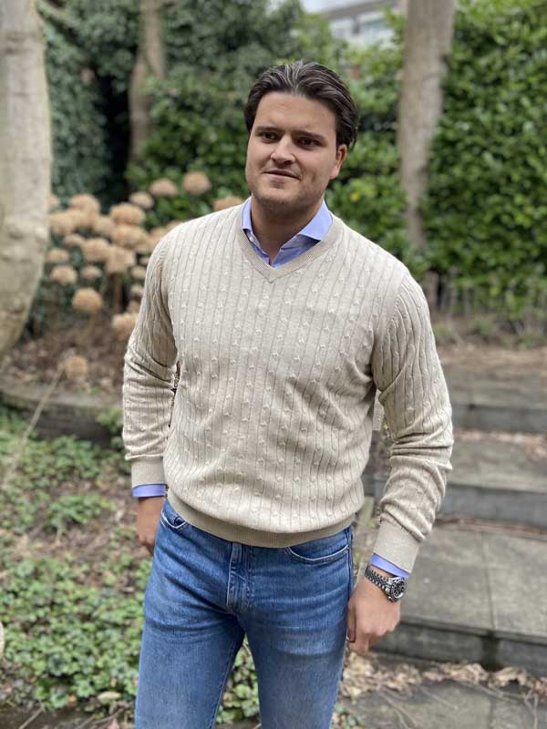 Kings Road, Pullover In Baumwolle, Beige – Bild 2