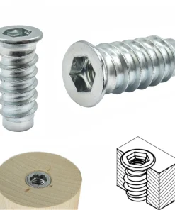 Einschraubmutter M6 x 24 mm – verzinkter Stahl, mit Bund – 10/50/100 Stück