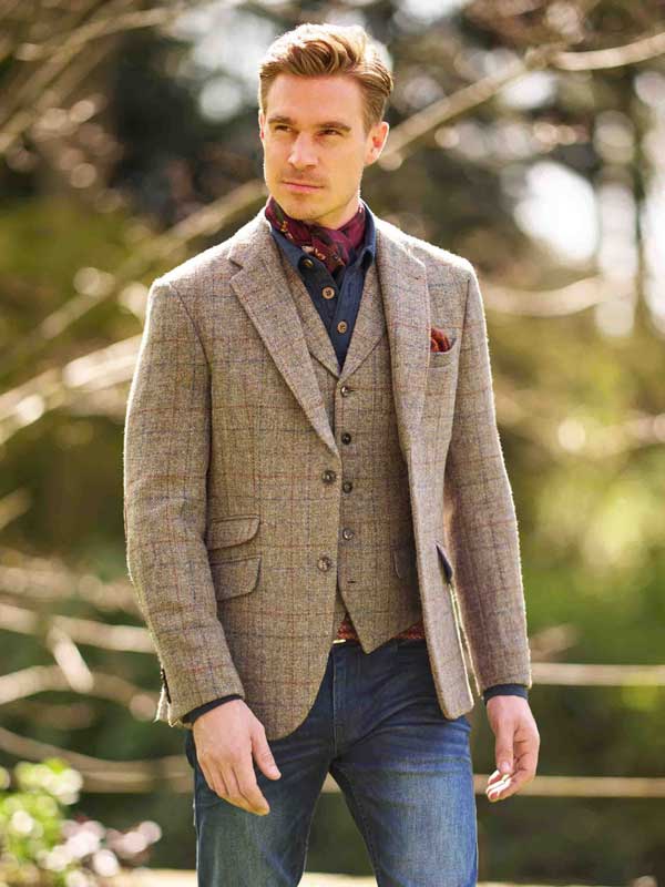 Harris Tweed Sakko “London“ In Walnut Check
