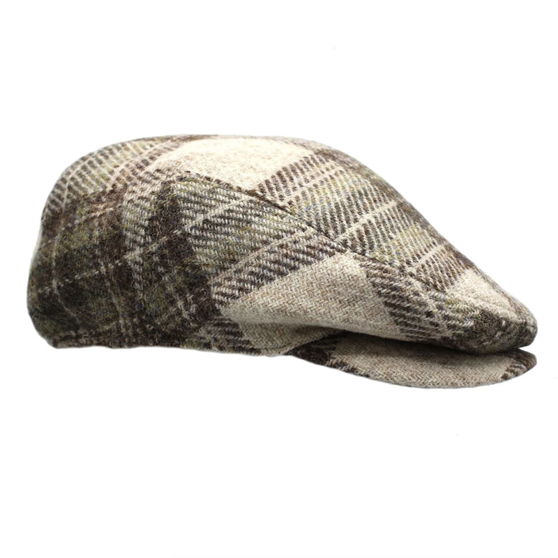 Harris Tweed Damen Mütze Oatmeal Check