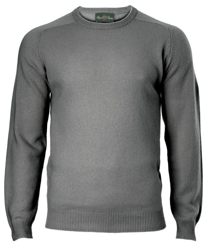 Alan Paine Lamswol Pullover Ronde-hals, Updated Fit – Grey Mix – Bild 5
