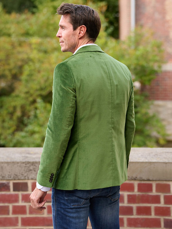 Wellington Herren Samt Sakko “London“ In Oliv – Bild 3