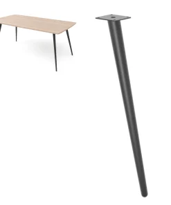 Schräges Möbelfuß Stahl 65 cm mit Montageplatte 80×80 mm Schwarz Matt