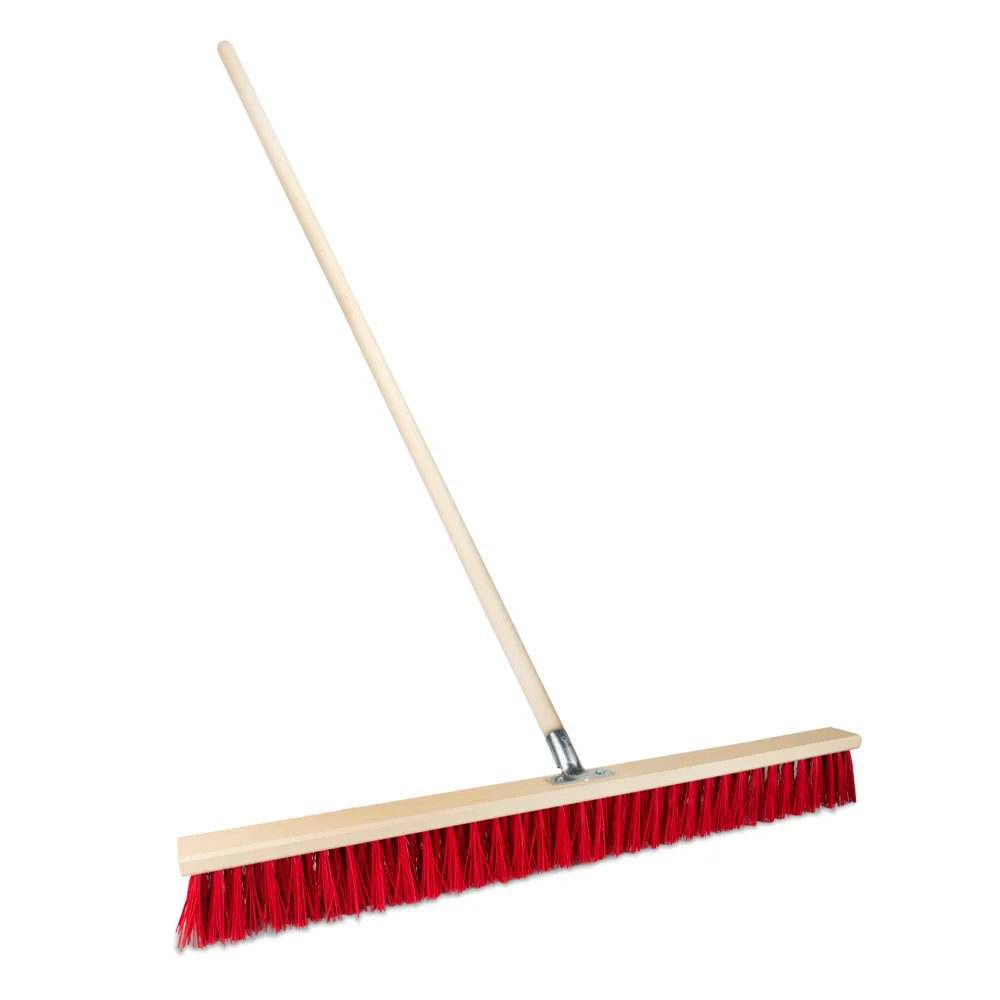 Straßenbesen 80 cm – Holzstiel 150 cm – Harte PET-Borsten – Bild 2
