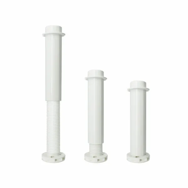 Verstellbarer Möbelfuß aus Kunststoff – Weiß – 150–250 mm – Für Mittelbalken & Schränke – Bild 5