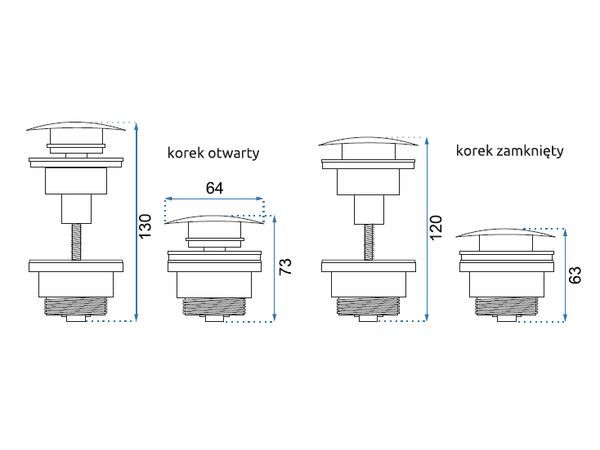 MEI BAD Premium Ablaufventil push open nickel gebürstet – Bild 3