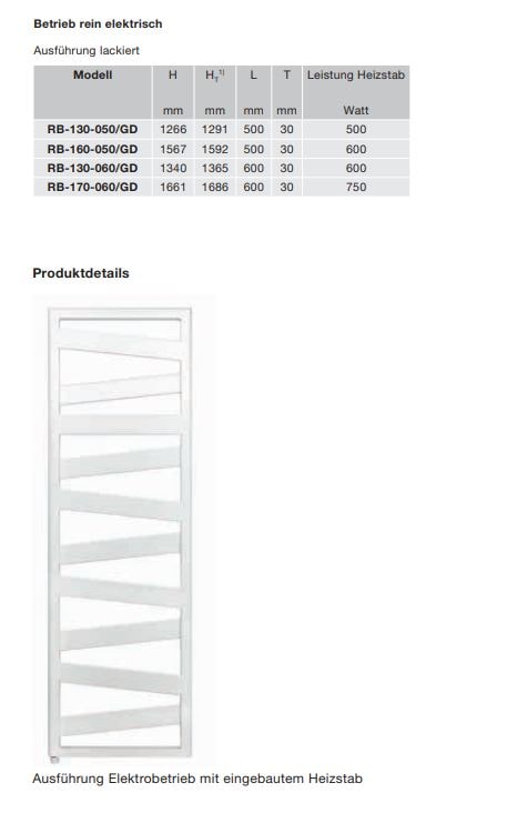 Zehnder Ribbon Handtuchwärmer elektrisch 134 x 60 cm schwarz matt – Bild 3
