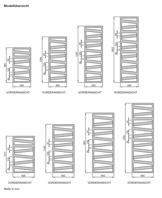 Zehnder Ribbon Handtuchwärmer elektrisch 166,1 x 60 cm weiss mit Heizstab IHE – Bild 4