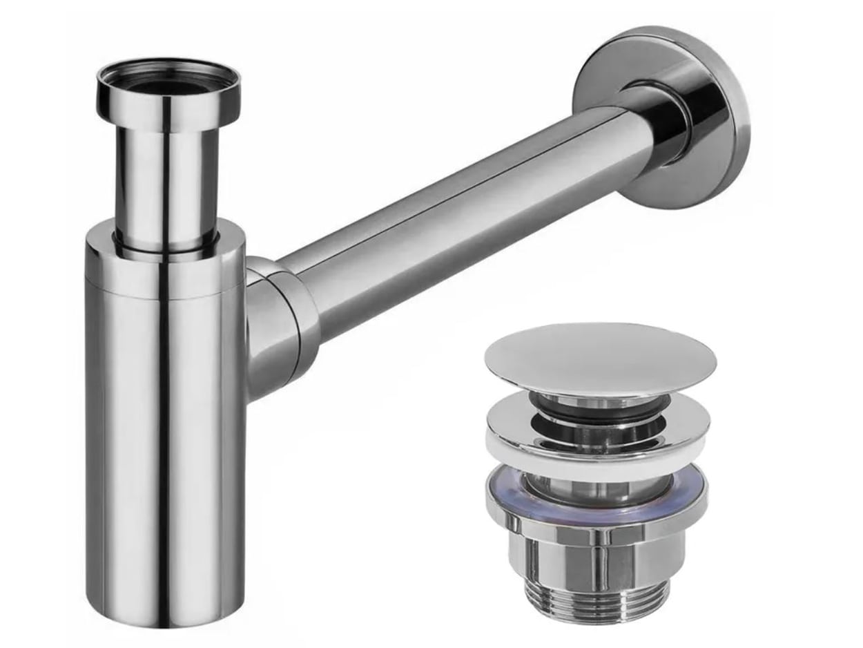 MEI BAD Premium Design Sifon/Ablaufventil Set chrom
